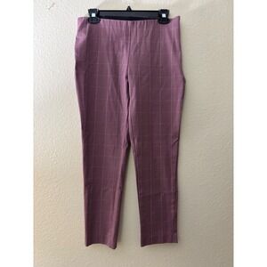 New Day Women's Plaid Pull On Pants Rose Size 8 A893